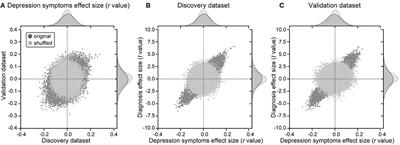 Common Brain Networks Between Major Depressive-Disorder Diagnosis and Symptoms of Depression That Are Validated for Independent Cohorts